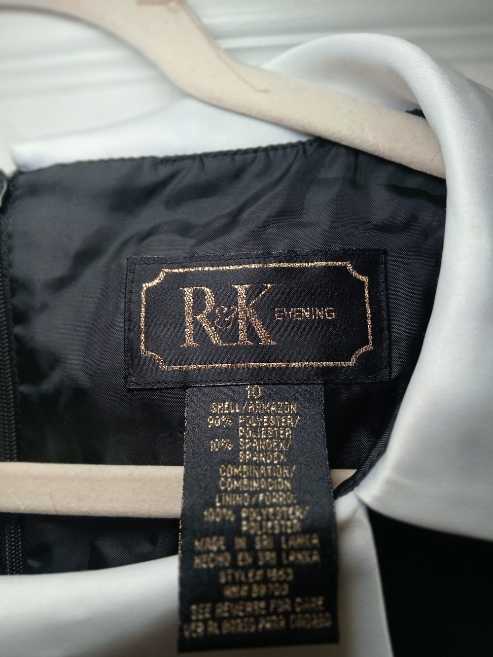 Black Velvet Blouse with White Asymmetrical Collar - Picture 2 of 6